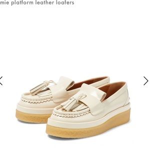 Chloe Jamie Tassel Platform Loafers in Ivory, Size 37